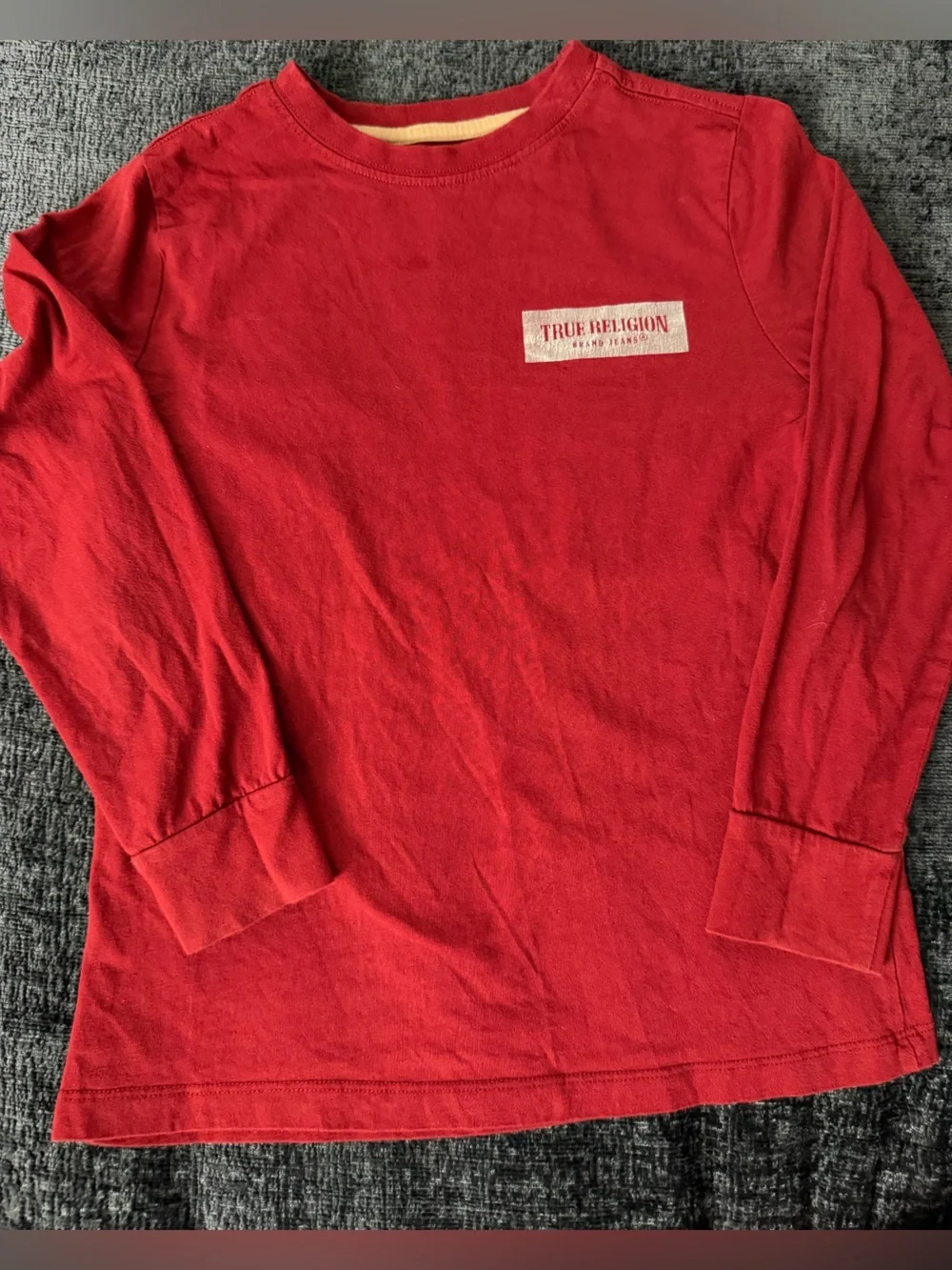 True Religion Kids Red Long Sleeve Buddha Graphic Tee Small / 8